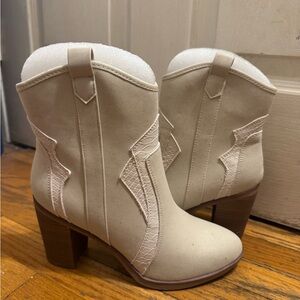 Altar'd State Cream Heeled Cowboy Boots